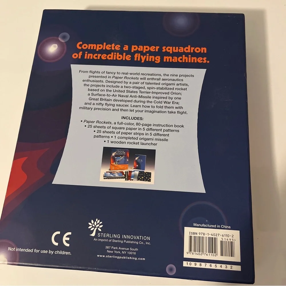 NEW UNOPENED Paper Rockets Kit AIRPLANE SHUTTLE SPACE AGE NASA MISSILE 50 Sheets